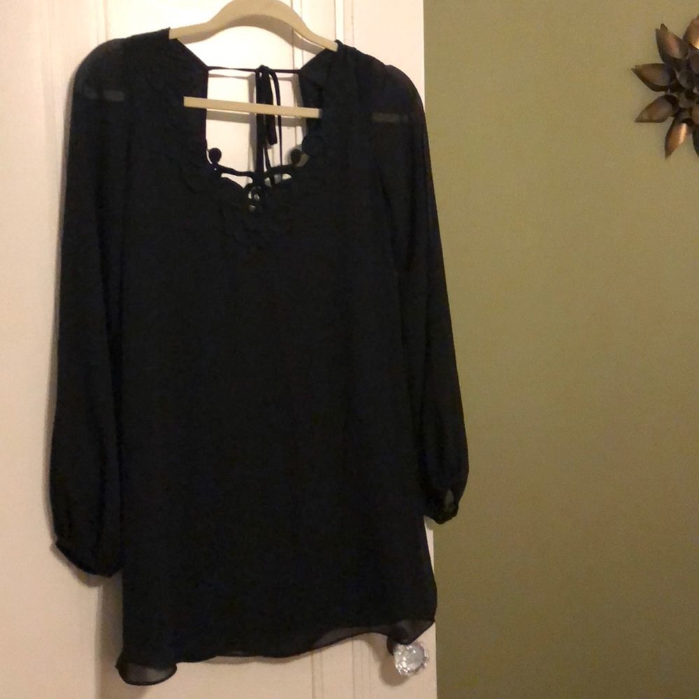 Solemio Black Dress w/ plunging back